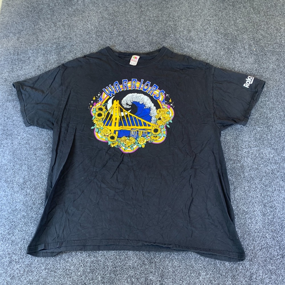 Vintage Golden State Warriors Mens XL T-Shirt Black Fruit Of The Loom Basketball
